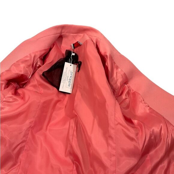Pineapple Women’s Double Breasted pink Blazer With Gold Buttons Jacket Size M - Picture 10 of 14